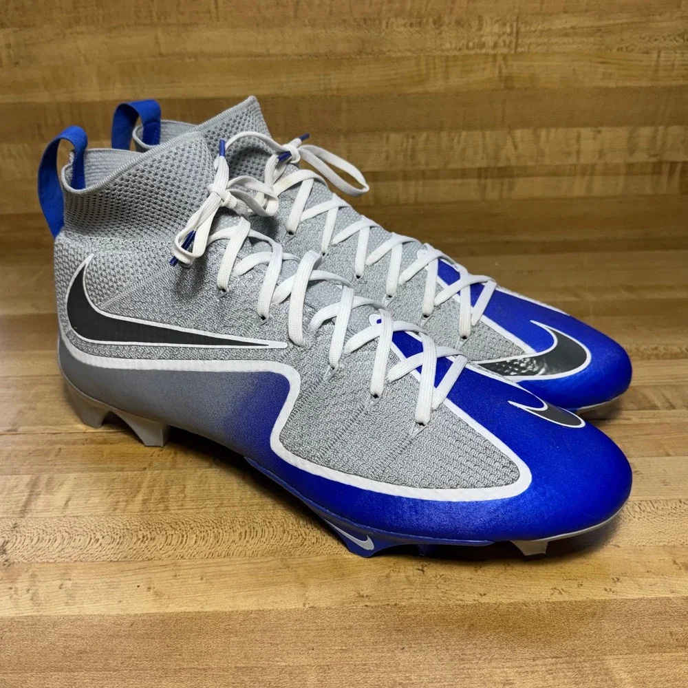 Nike Vapor Untouchable Pro 360 Football Cleats Grey Royal Blue FQ0235-003 Sz 15